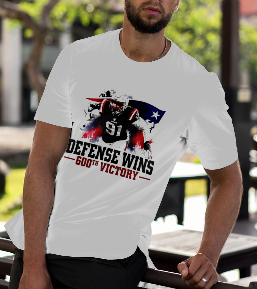New England Patriots Defense Wins 600th Victory Star Spangled Football Triumph T-Shirt