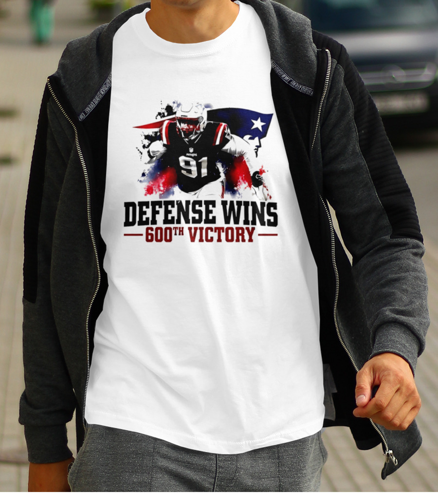 New England Patriots Defense Wins 600th Victory Star Spangled Football Triumph T-Shirt