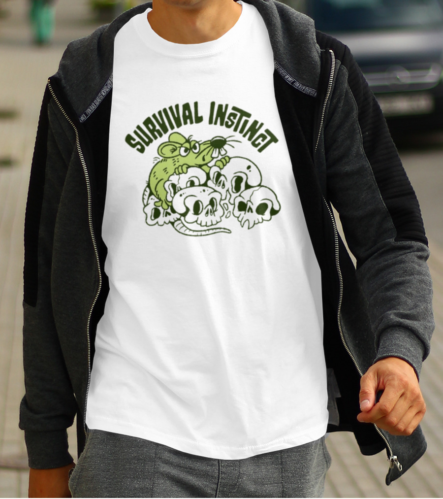 Survival Instinct Rat Skulls Gothic T-Shirt