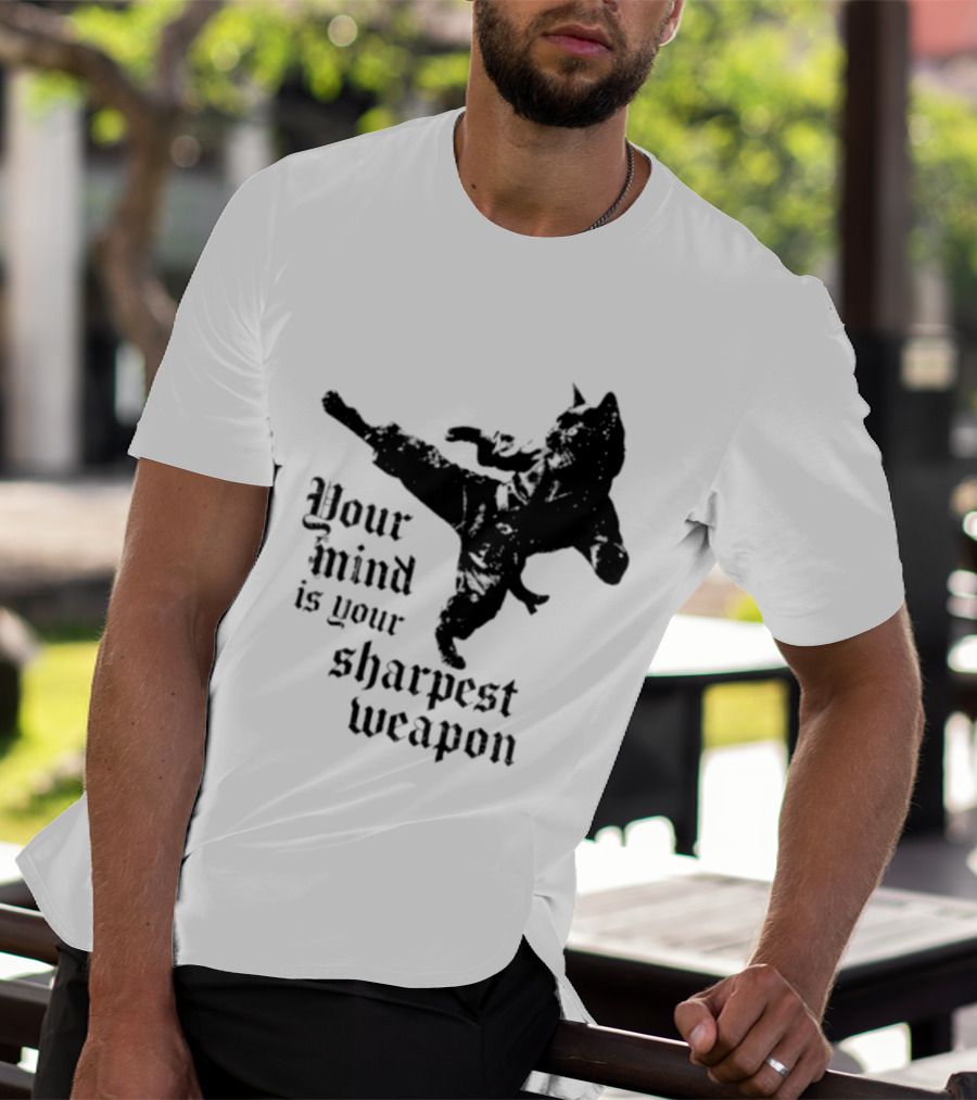 Your Mind Is Your Sharpest Weapon Karate Cat T-Shirt