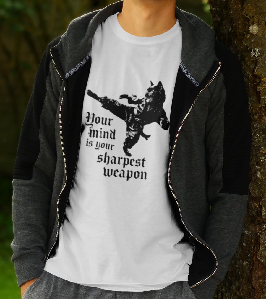 Your Mind Is Your Sharpest Weapon Karate Cat T-Shirt