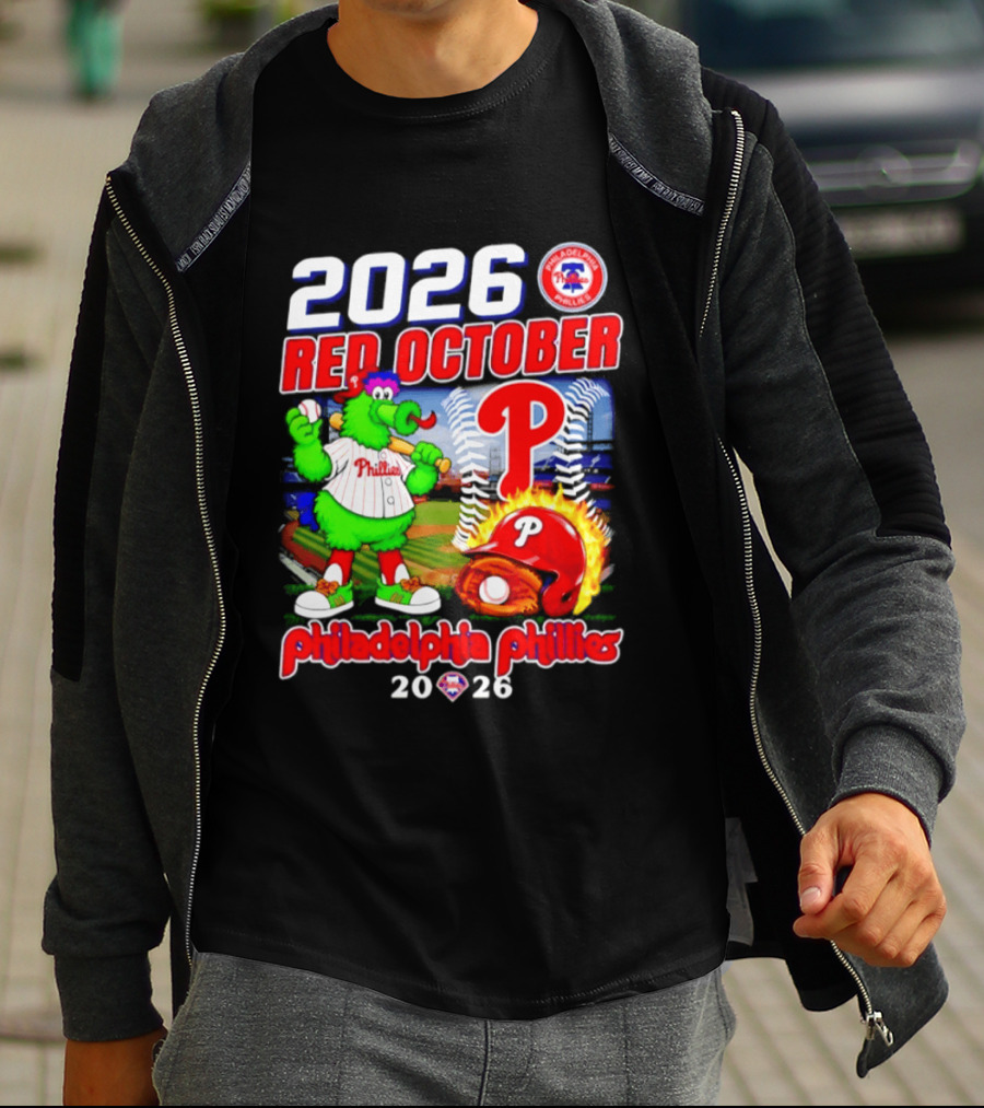 2026 Red October Philadelphia Phillies Phanatic P Phillies Baseball T-Shirt