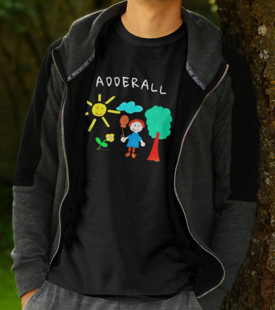 Childhood ADHD Awareness Adderall Child Drawing With Sun And Tree T-Shirt