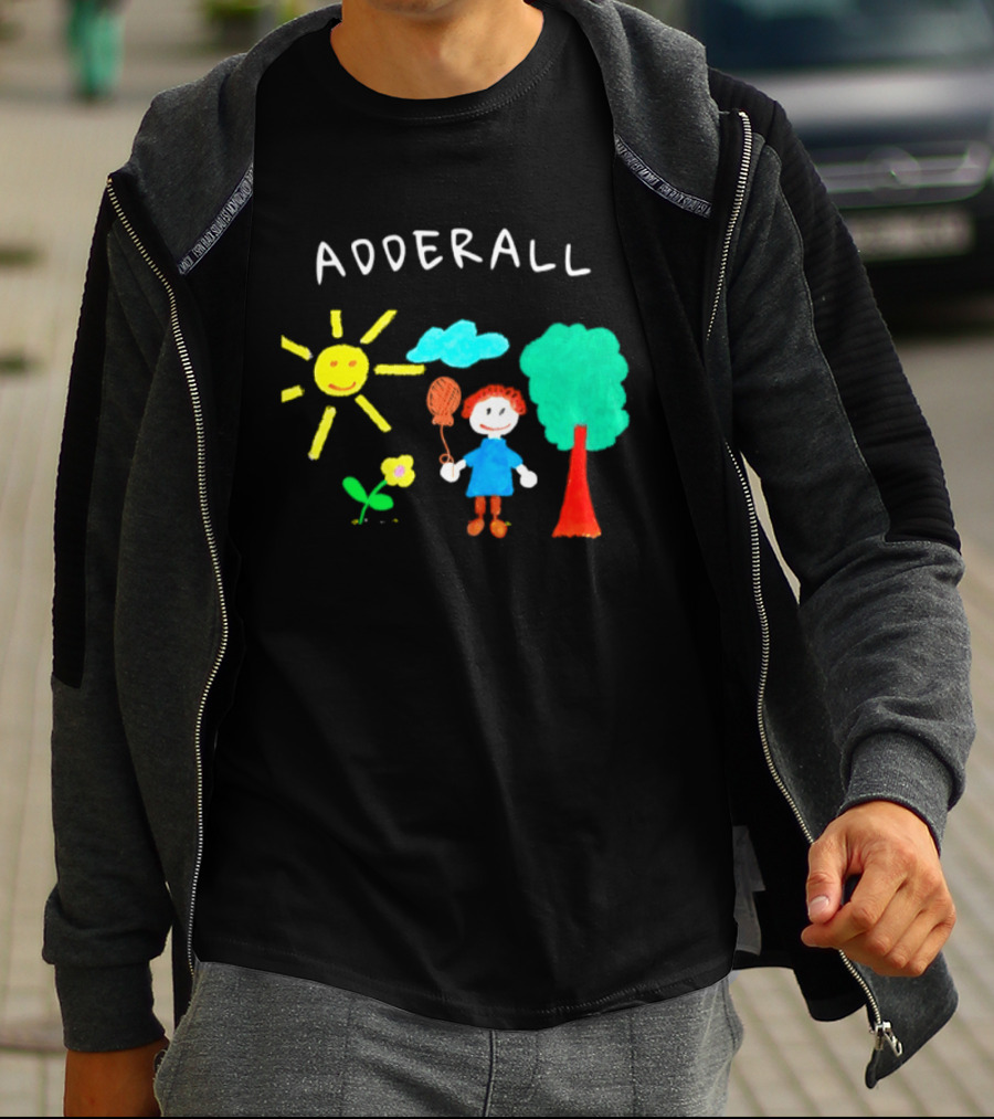 Childhood ADHD Awareness Adderall Child Drawing With Sun And Tree T-Shirt