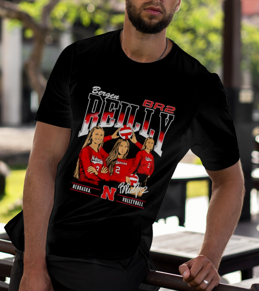 Bergen Reilly BR2 Nebraska Cornhuskers Volleyball Nebraska Volleyball T-Shirt