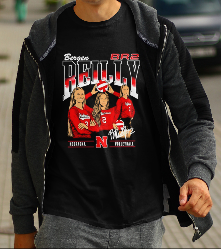 Bergen Reilly BR2 Nebraska Cornhuskers Volleyball Nebraska Volleyball T-Shirt