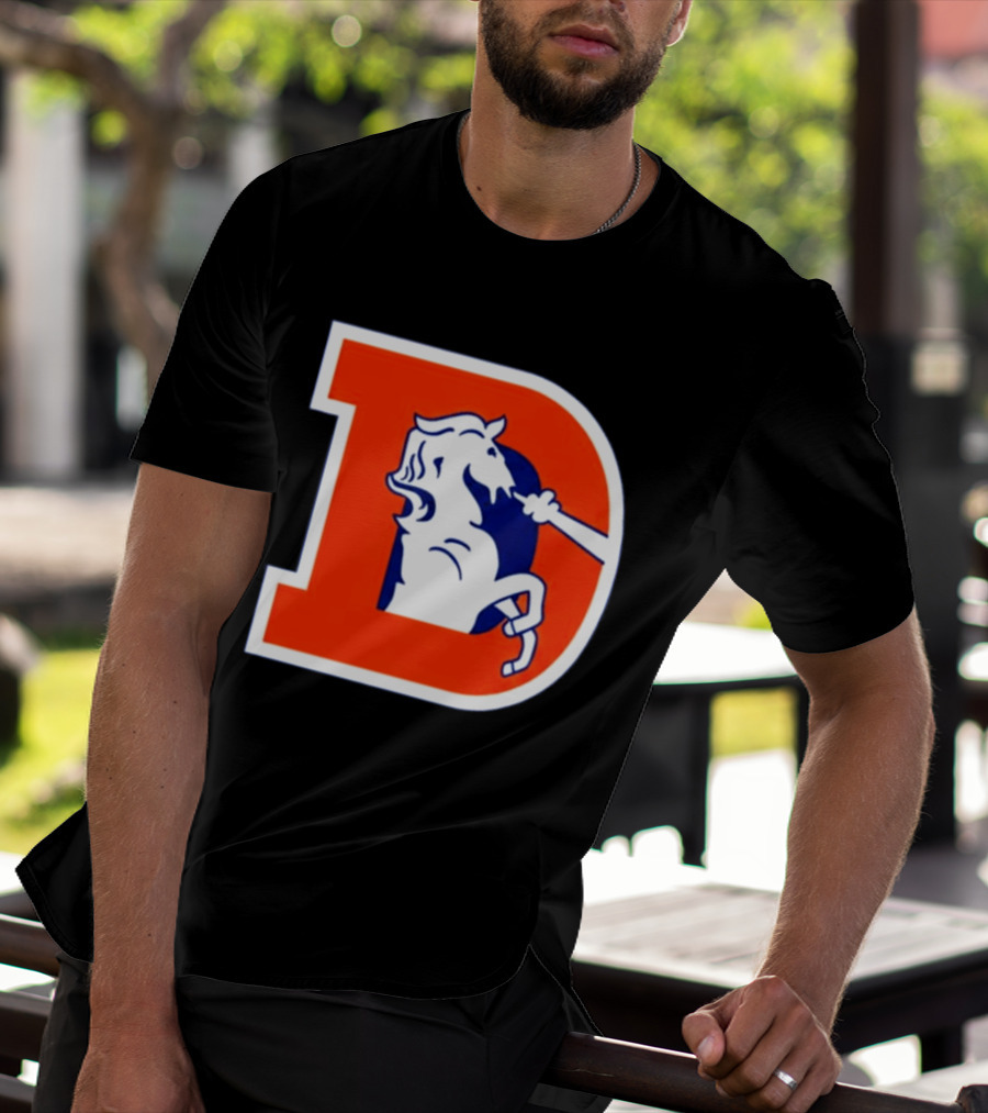 Bo Nix Broncos Old School Denver Horse Icon D T-Shirt