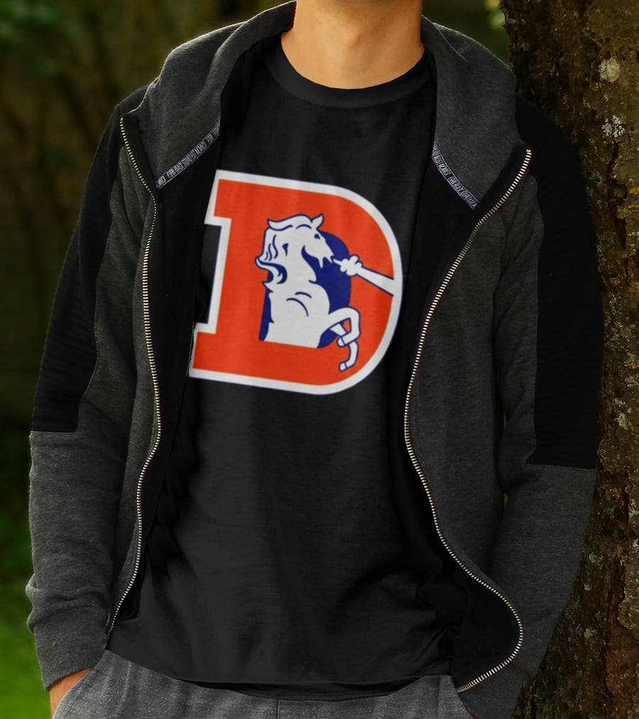Bo Nix Broncos Old School Denver Horse Icon D T-Shirt