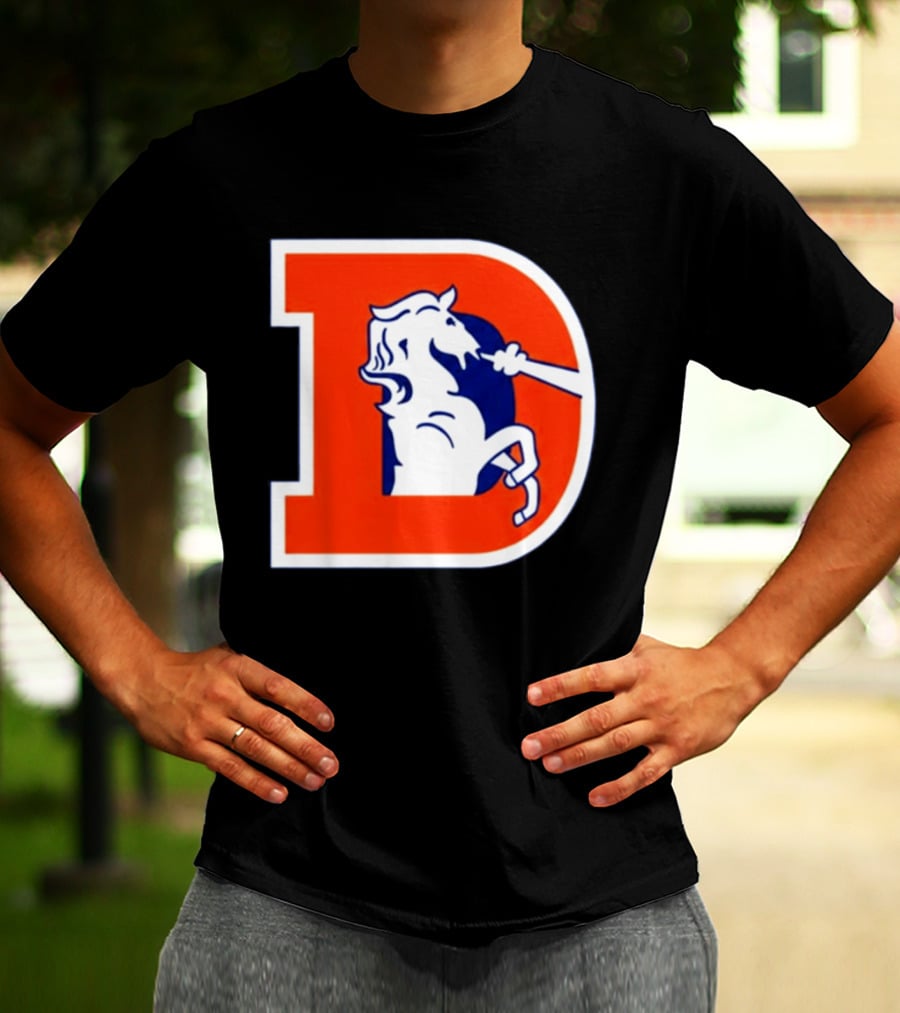 Bo Nix Broncos Old School Denver Horse Icon D T-Shirt