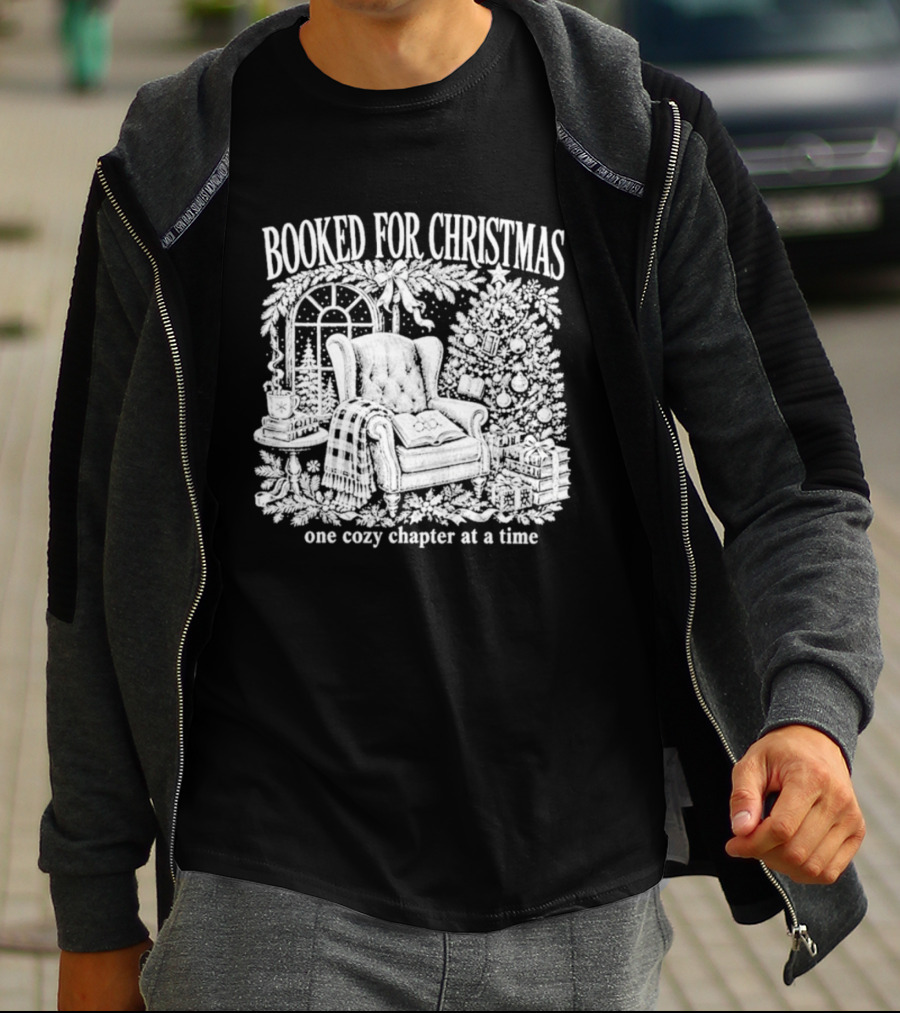 Booked For Christmas Cozy Chapter By The Fireplace T-Shirt