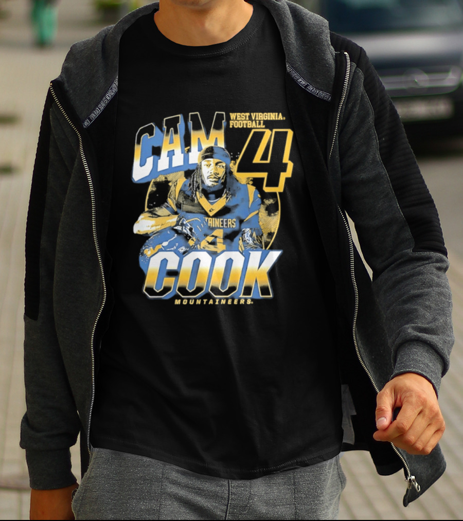 Cam 4 Cook West Virginia Football Mountaineers T-Shirt