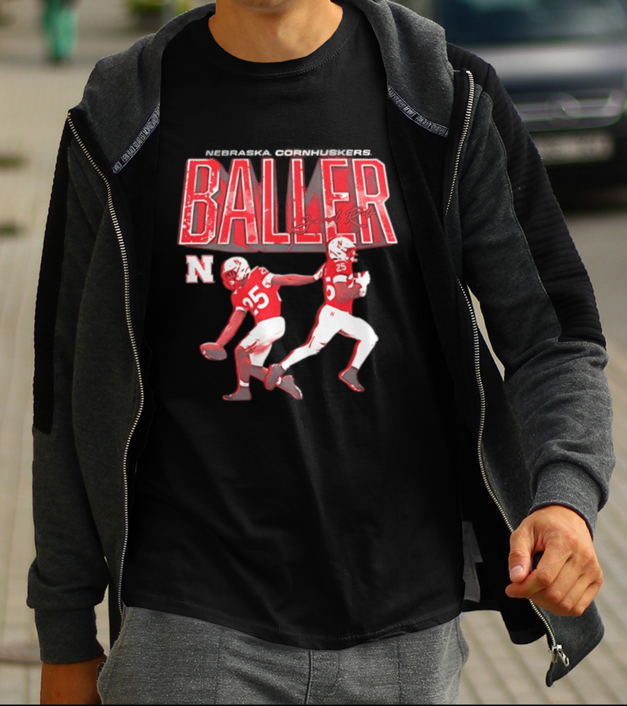 Baller Jamal Rule Nebraska Cornhuskers 25 Graffiti T-Shirt