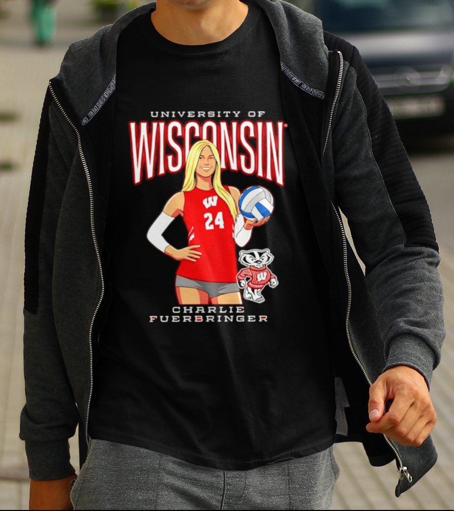 University Of Wisconsin Charlie Fuerbringer Volleyball Wisconsin T-Shirt