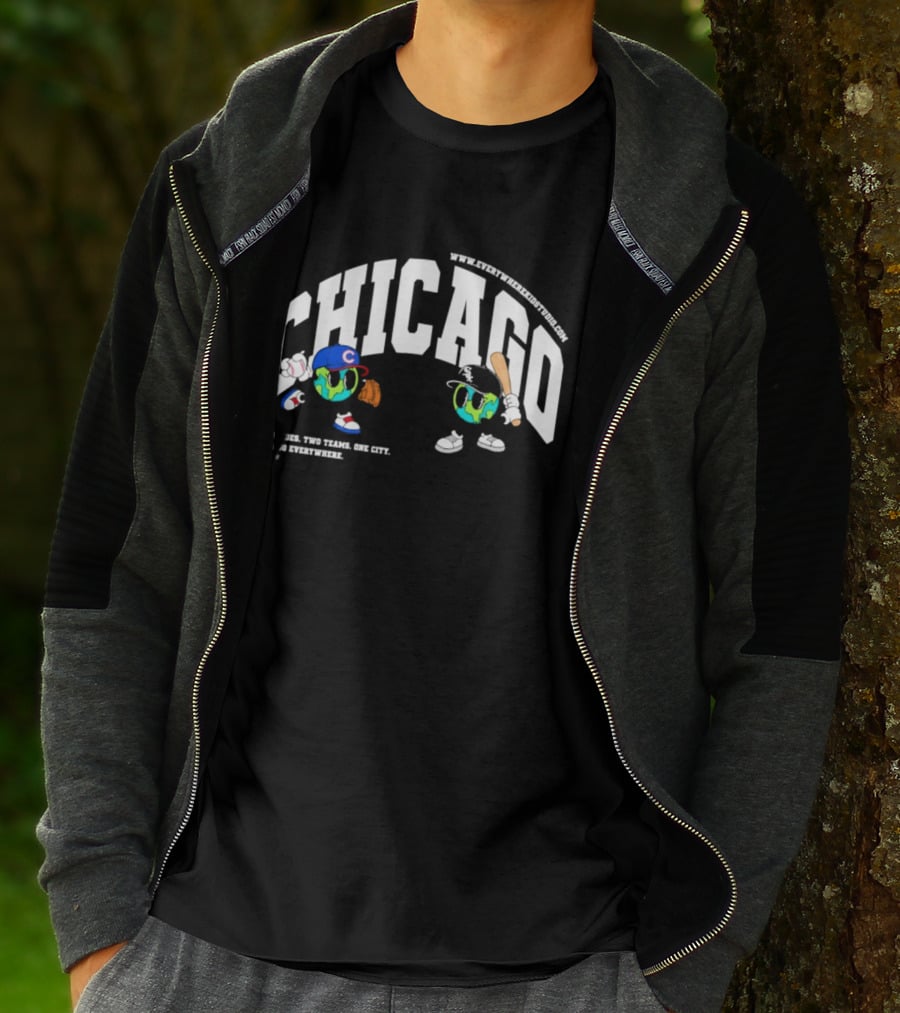 Chicago Cubs White Sox Two Sides One City Baseball Everywhere T-Shirt