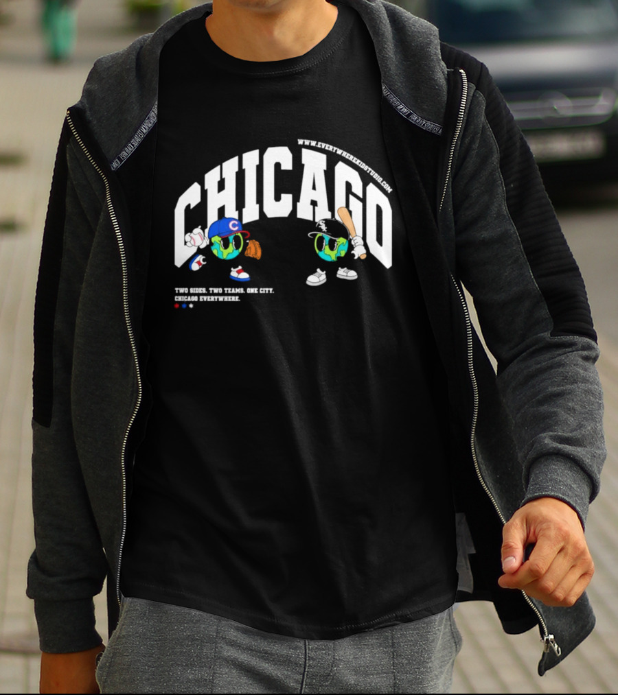 Chicago Cubs White Sox Two Sides One City Baseball Everywhere T-Shirt