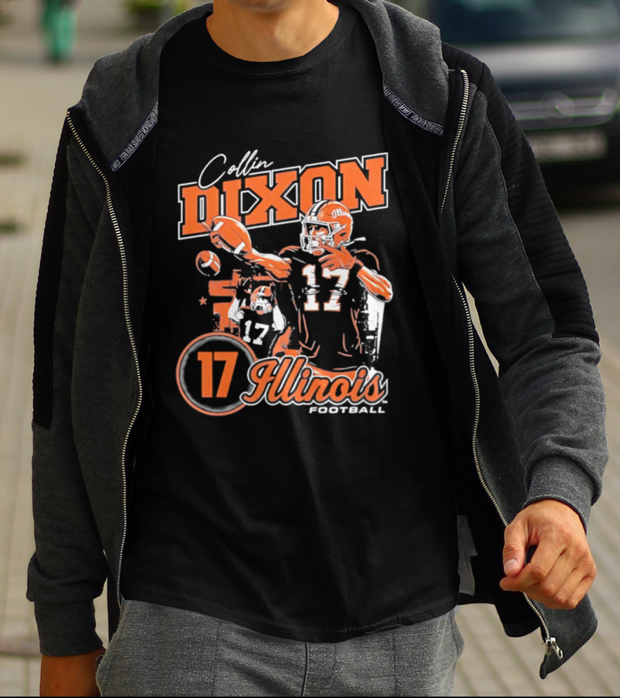 Collin Dixon 17 Illinois Fighting Illini 90s Bootleg Retro Football T-Shirt
