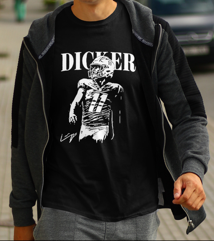 Dicker Football Quarterback Number 17 T-Shirt