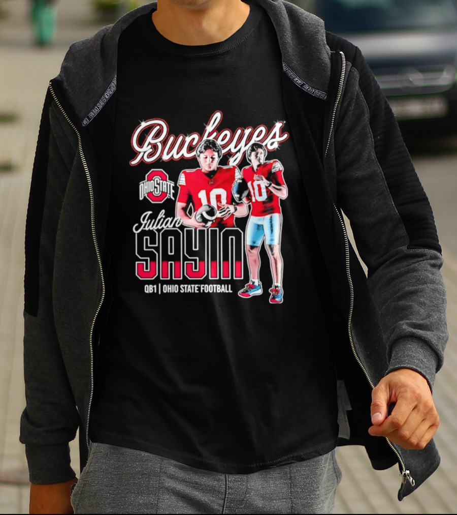 Buckeyes Julian Sayin Number 10 Ohio State Football Quarterback T-Shirt