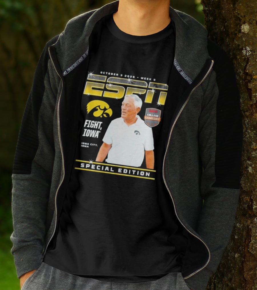October 3 2026 Week 3 ESPN Iowa Hawkeyes Kirk Ferentz College Gameday Special Edition Fight Iowa T-Shirt
