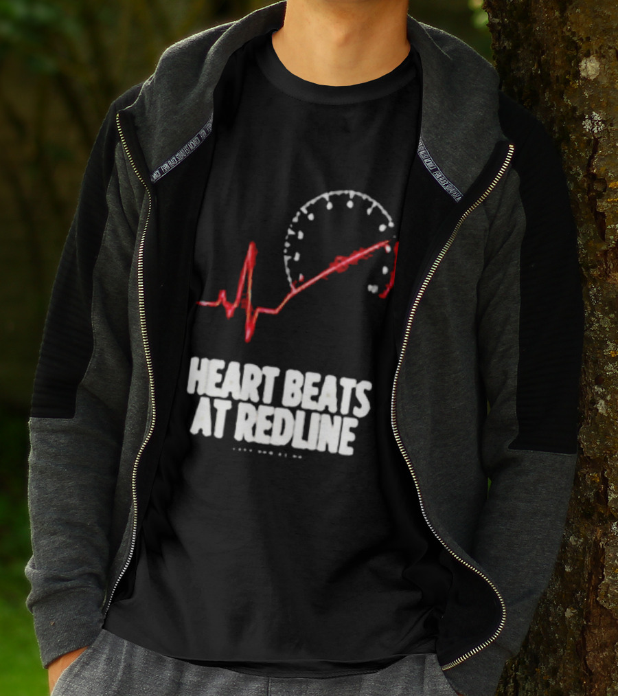 Heart Beats At Redline Tachometer Racing Car T-Shirt