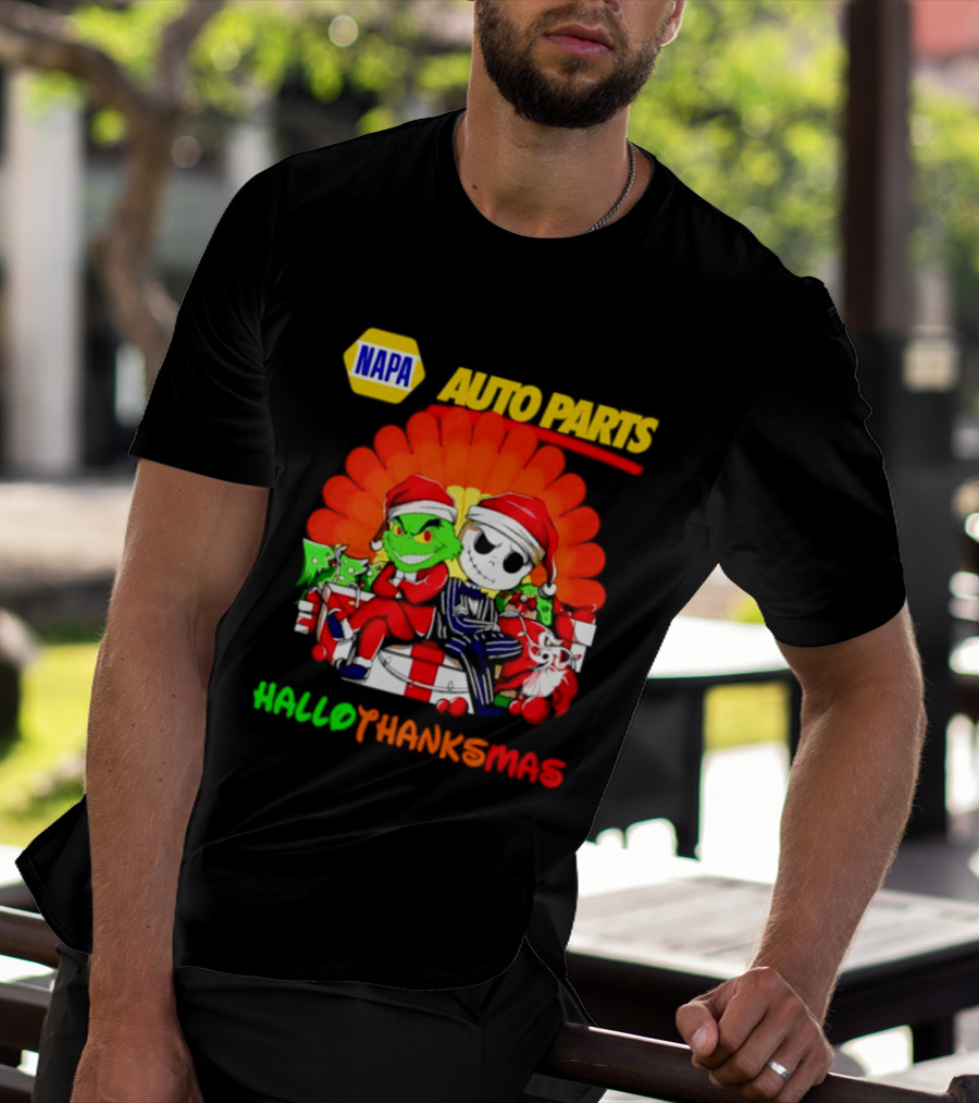 Napa Auto Parts Grinch Jack Skellington Hallothanksmas 2026 T-Shirt