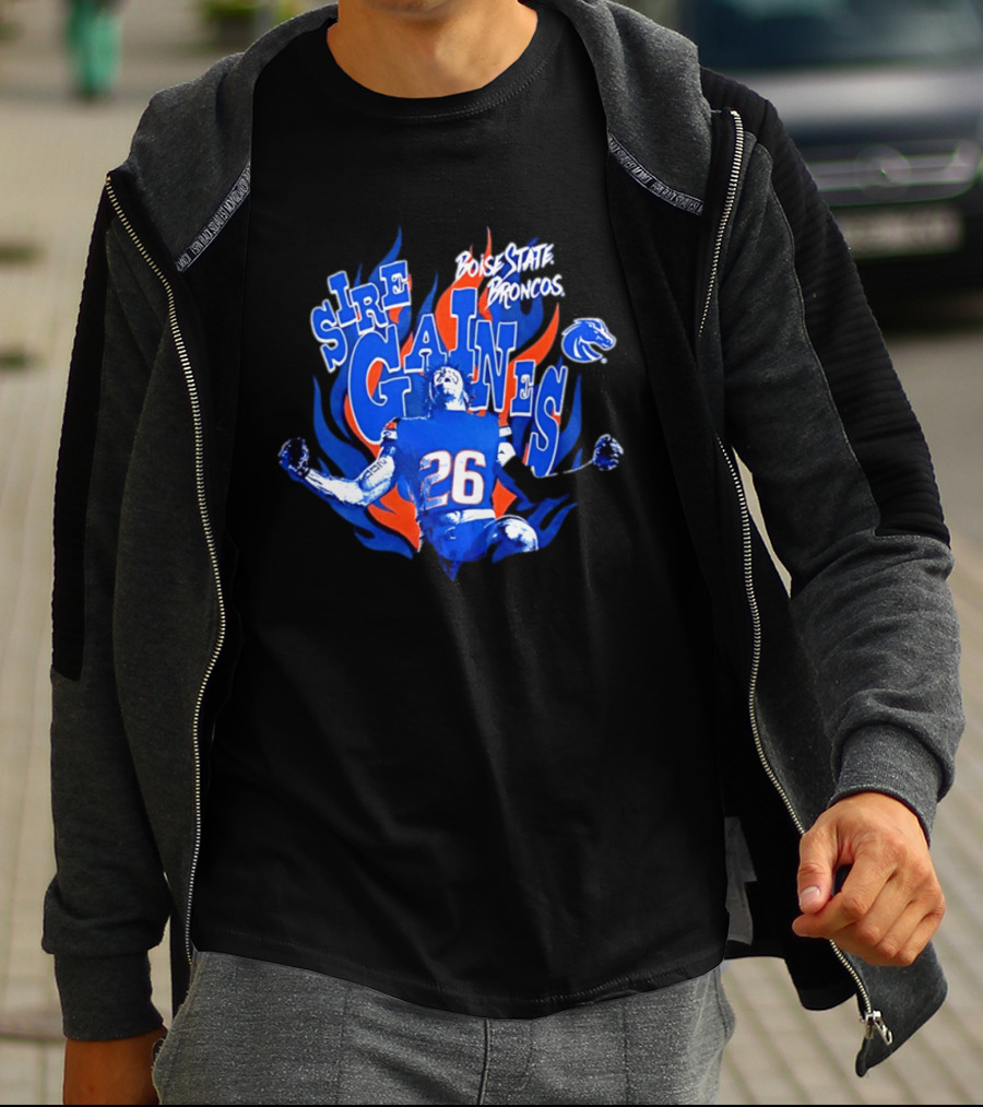 Boise State Broncos Sire Gaines NCAA Football 26 Flame T-Shirt