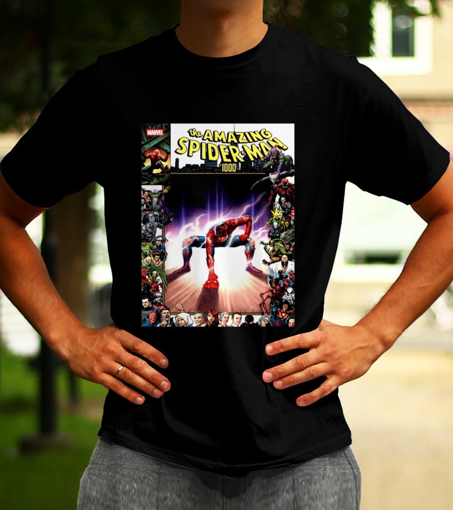 The Amazing Spider Man 1000 Cover Marvel Crossover Featuring Iconic Heroes And Villains T-Shirt