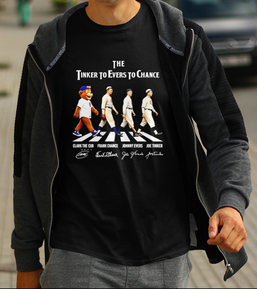 The Tinker To Evers To Chance Chicago Cubs Clark The Cub Signatures Evers Chance Tinker T-Shirt