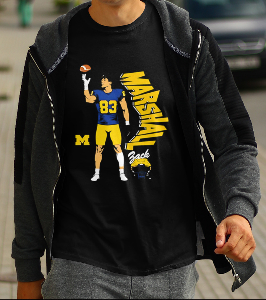 Zack Marshall Michigan Wolverines NCAA Football Number 83 Moment T-Shirt