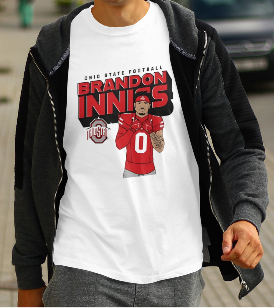 Ohio State Football Brandon Inniss Number 0 Ohio State T-Shirt
