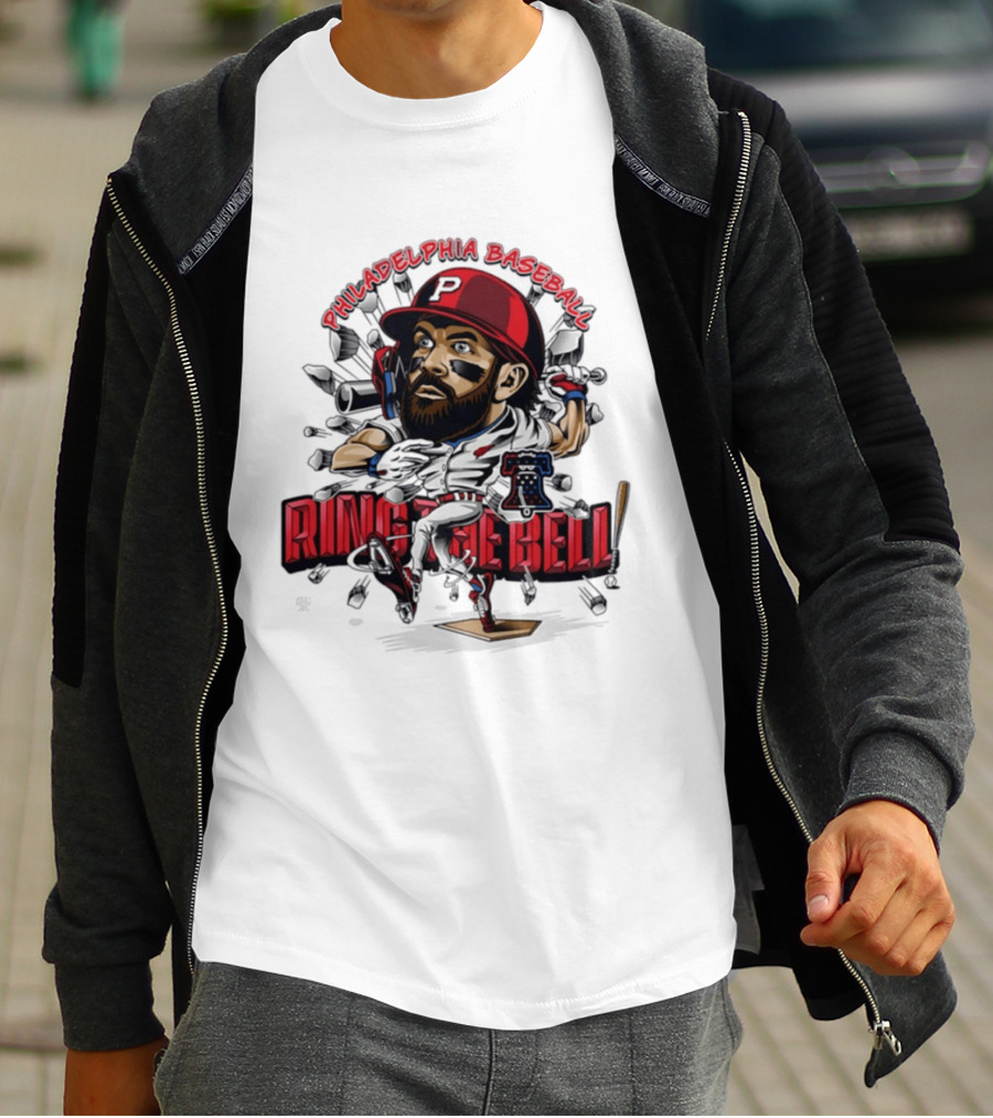 Bryce Harper Philadelphia Baseball Ring The Bell Caricature T-Shirt