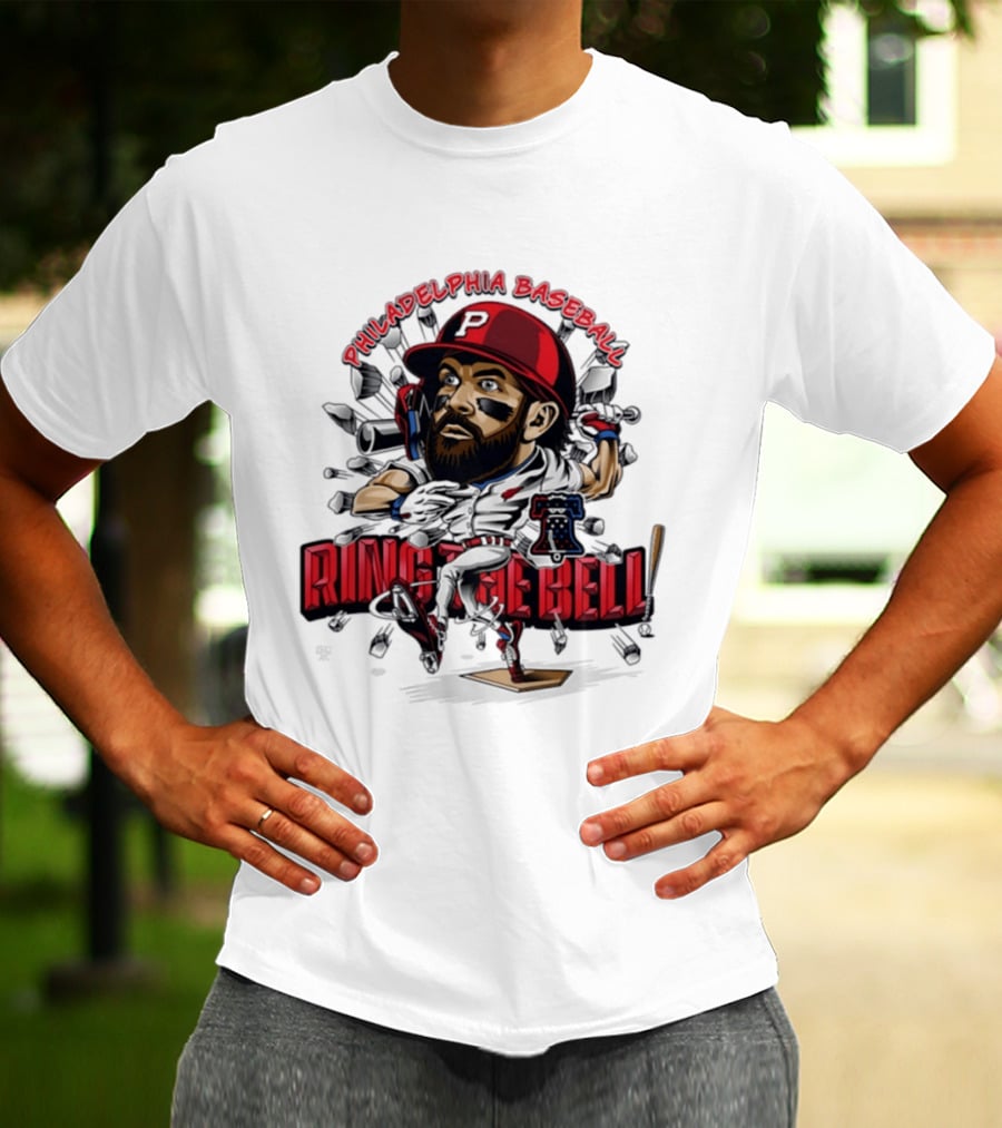 Bryce Harper Philadelphia Baseball Ring The Bell Caricature T-Shirt