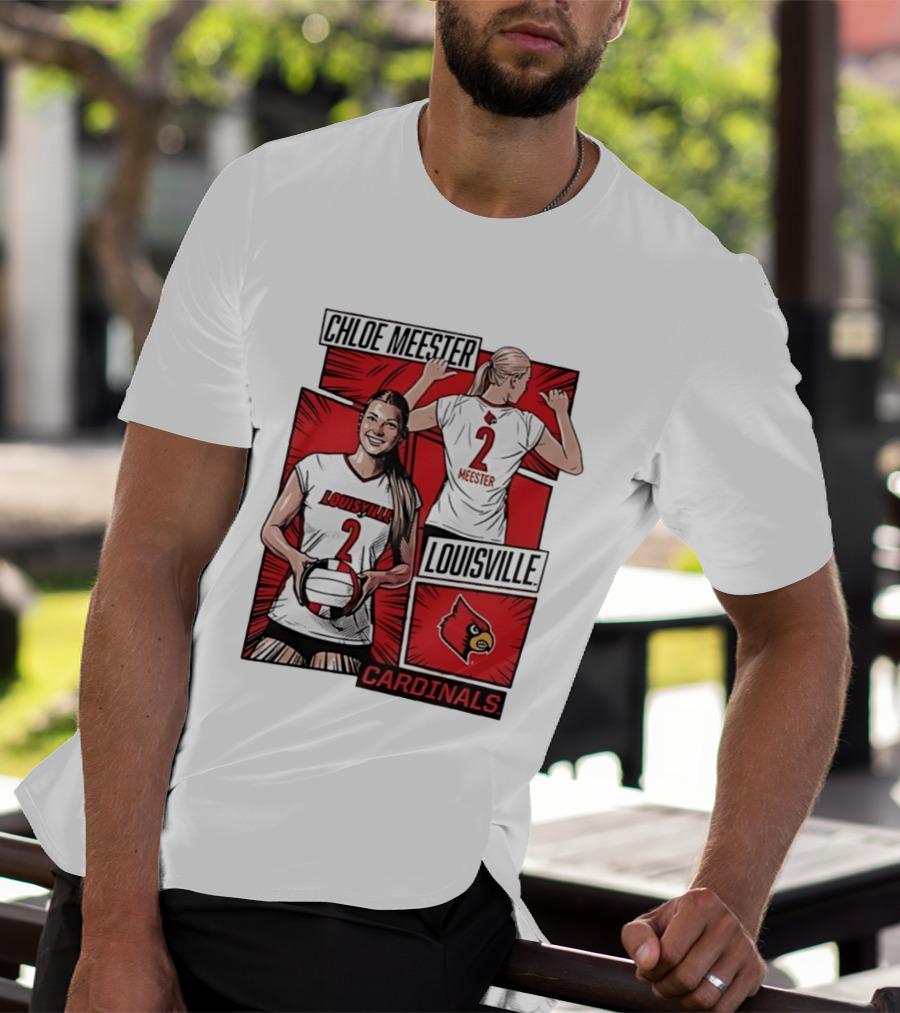 Chloe Meester Louisville Cardinals Volleyball Comic Book T-Shirt