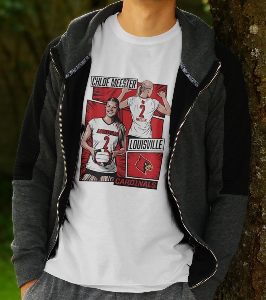 Chloe Meester Louisville Cardinals Volleyball Comic Book T-Shirt