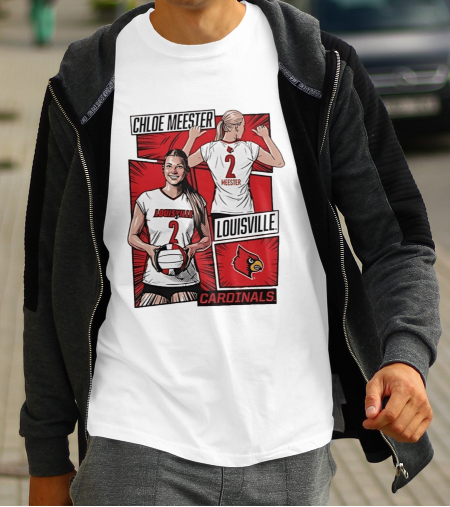 Chloe Meester Louisville Cardinals Volleyball Comic Book T-Shirt