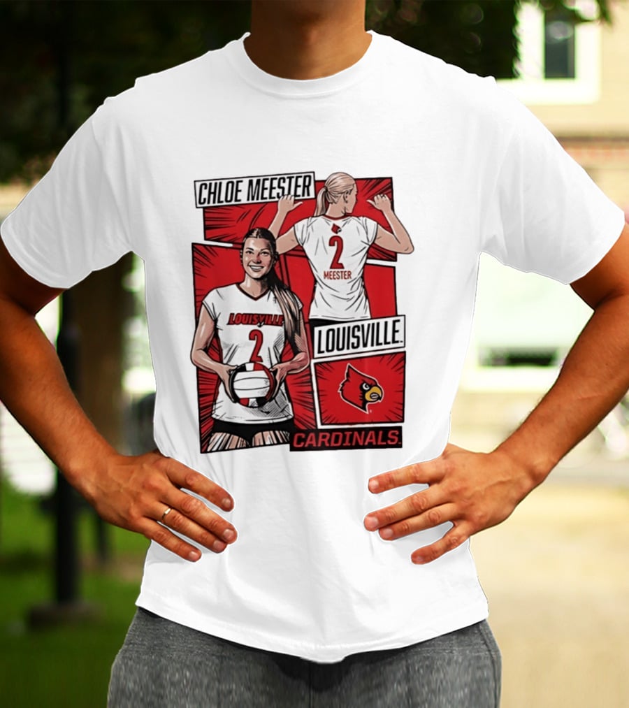 Chloe Meester Louisville Cardinals Volleyball Comic Book T-Shirt