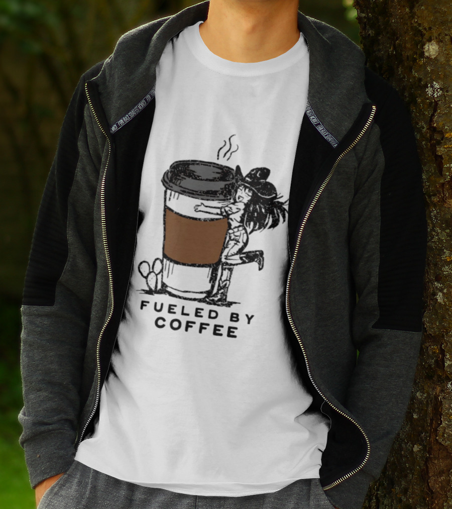 Fueled By Coffee Cowgirl Caffeine Western Rodeo Vibes T-Shirt
