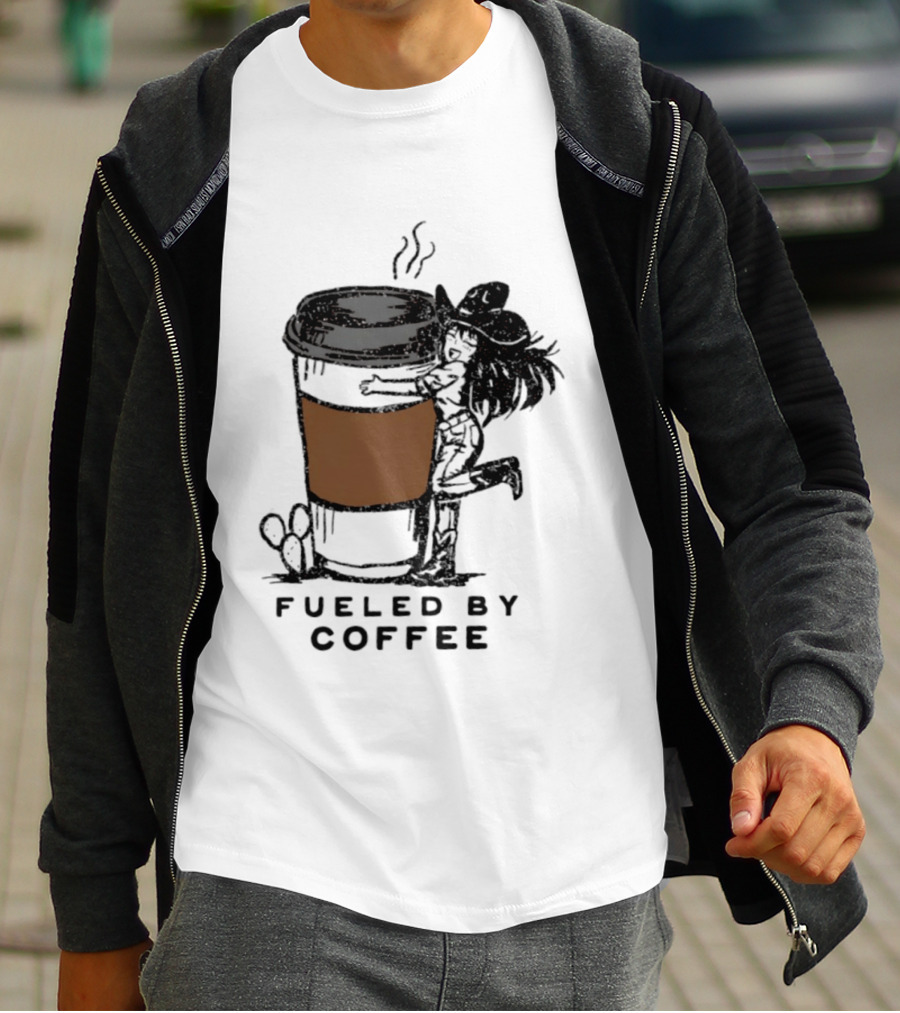 Fueled By Coffee Cowgirl Caffeine Western Rodeo Vibes T-Shirt