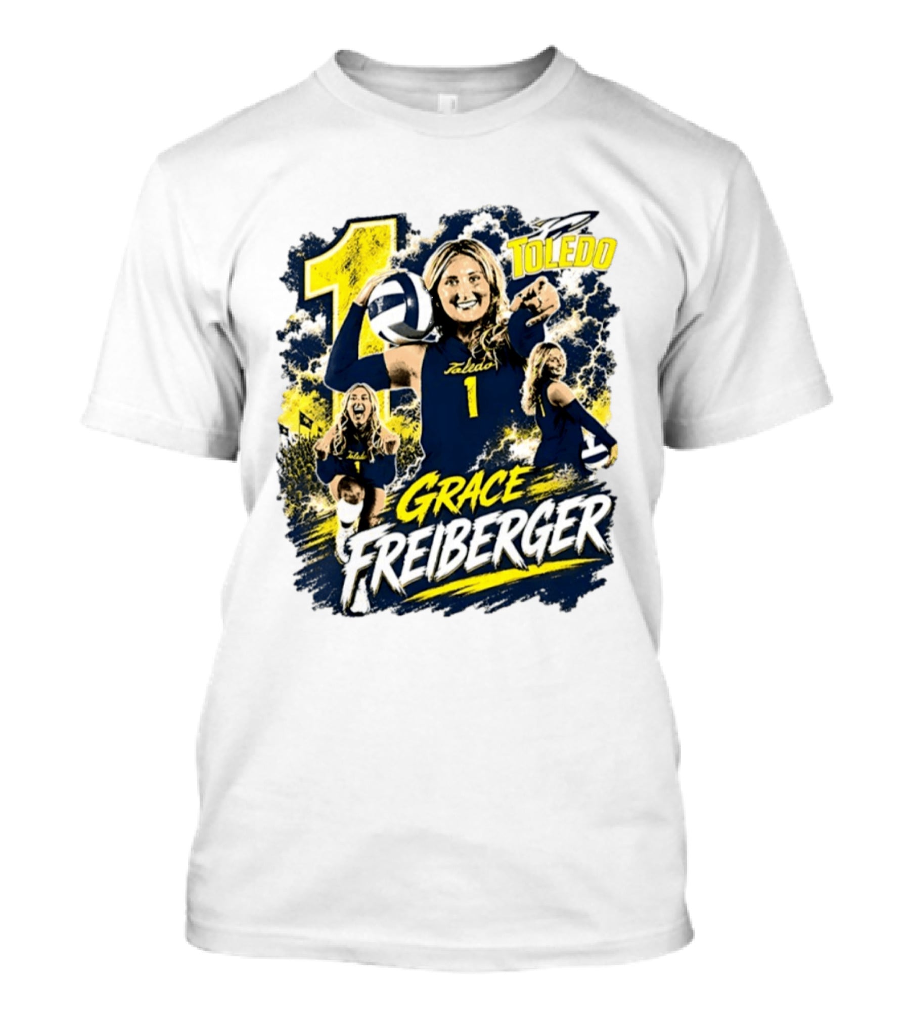 Grace Freiberger Toledo Rockets Volleyball NCAA Number 1 T-Shirt