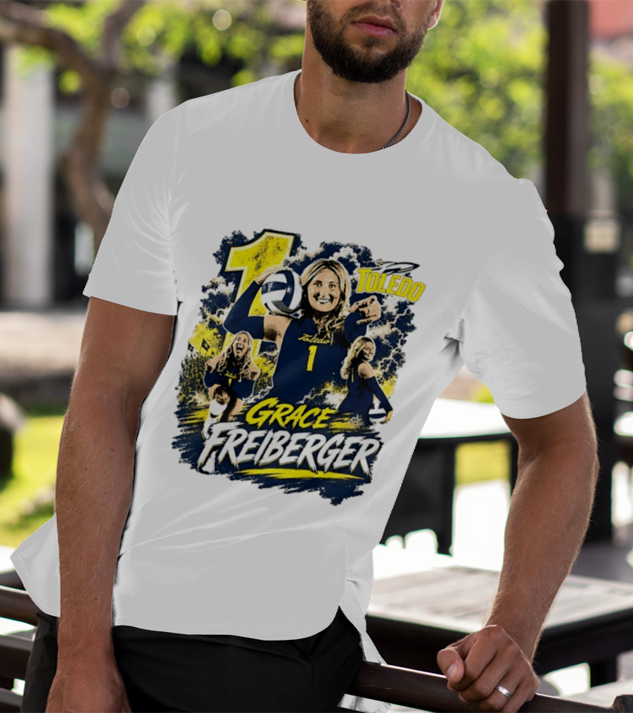 Grace Freiberger Toledo Rockets Volleyball NCAA Number 1 T-Shirt