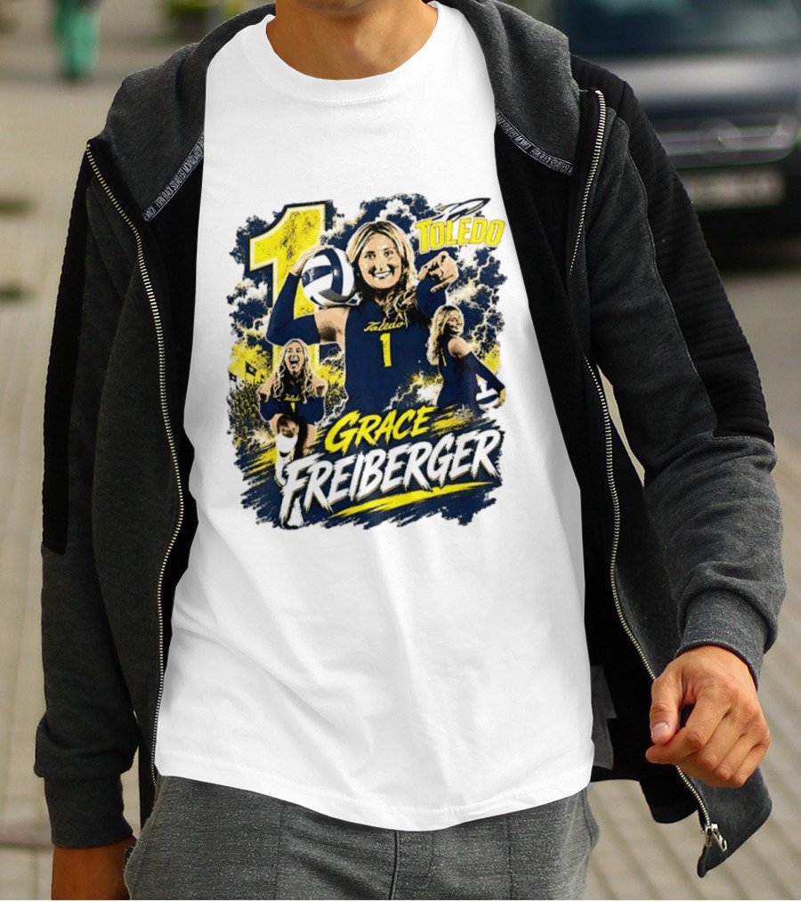 Grace Freiberger Toledo Rockets Volleyball NCAA Number 1 T-Shirt