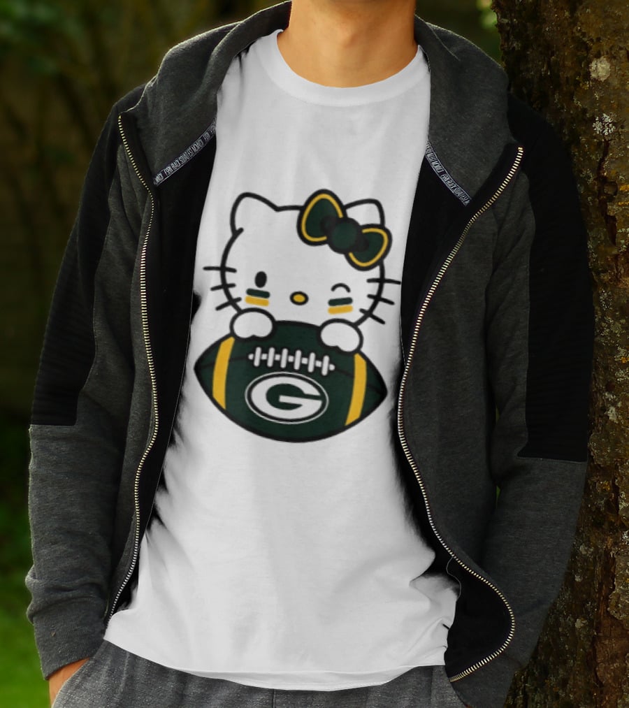 Green Bay Packers Hello Kitty Collaboration 2026 Football Season T-Shirt