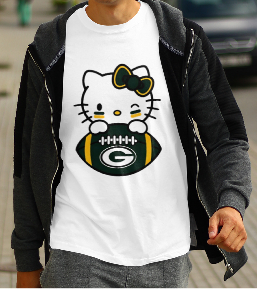 Green Bay Packers Hello Kitty Collaboration 2026 Football Season T-Shirt