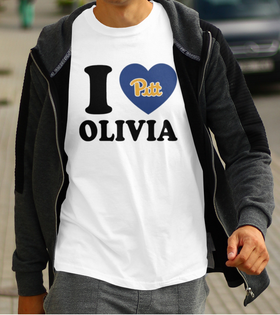 I Love Olivia Pitt Panthers Heart Logo Pittsburgh T-Shirt