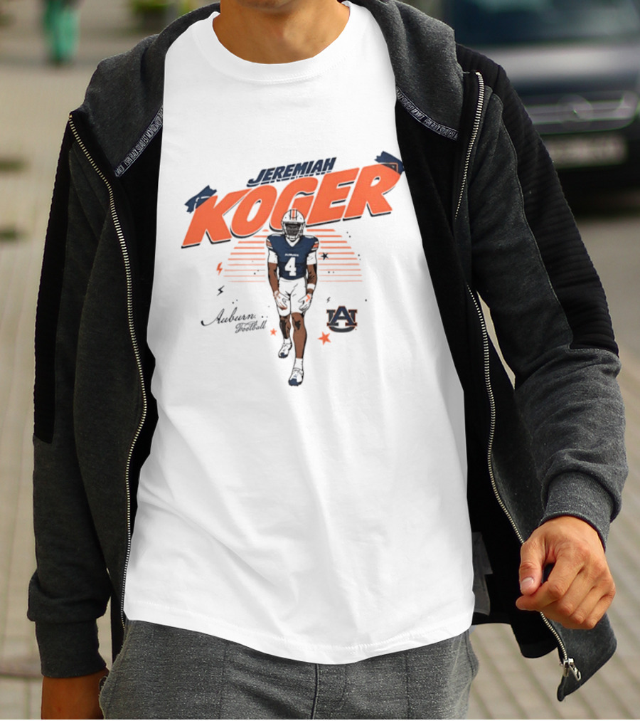 Jeremiah Koger Auburn Tigers NCAA Football Number 4 Helmet Sports Star T-Shirt