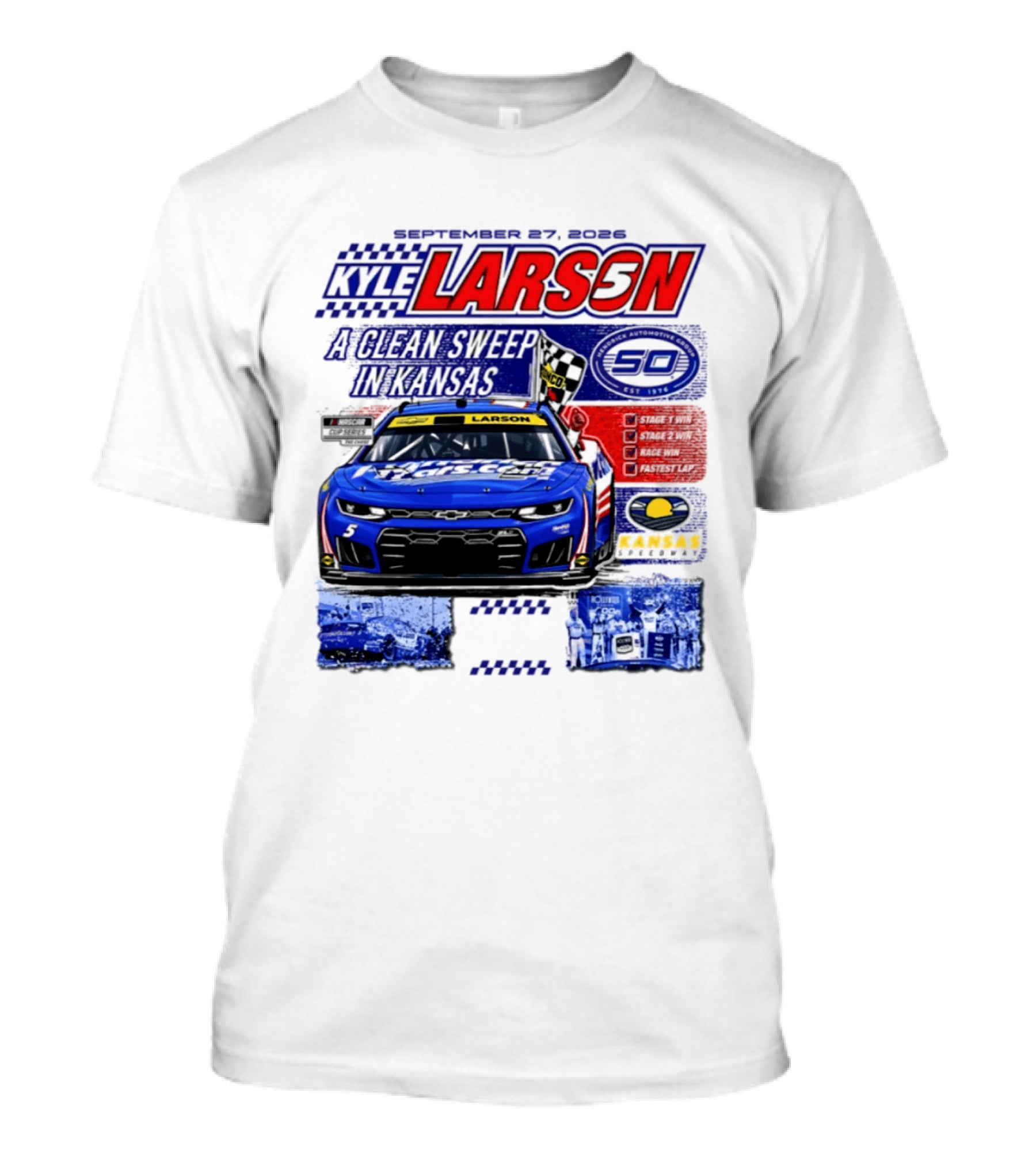 Kyle Larson A Clean Sweep In Kansas September 17 2026 T-Shirt