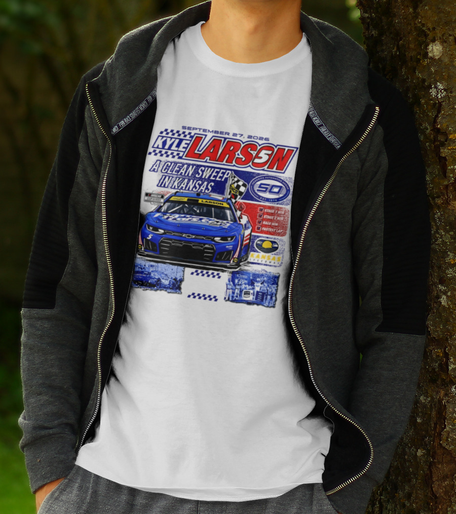 Kyle Larson A Clean Sweep In Kansas September 17 2026 T-Shirt