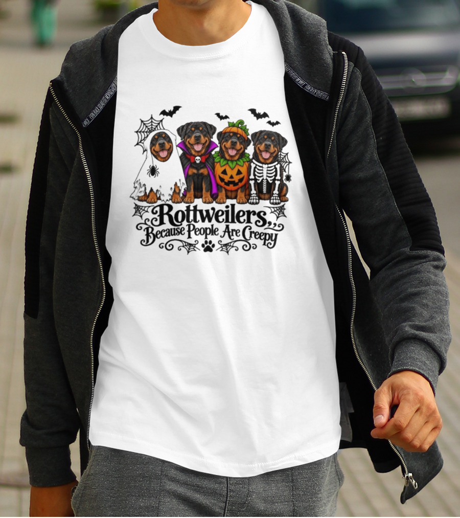 Rottweilers Halloween Costumes Because People Are Creepy T-Shirt