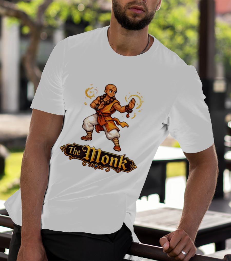 The Monk Pixel Fantasy Martial Arts T-Shirt