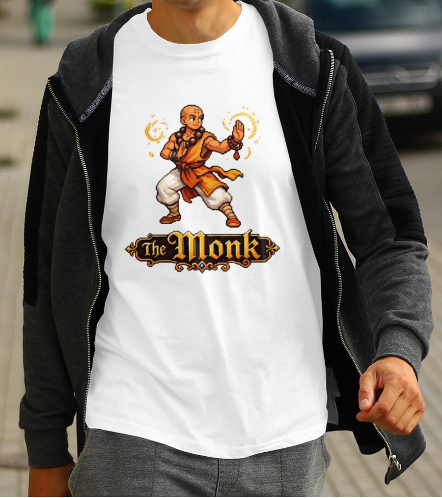 The Monk Pixel Fantasy Martial Arts T-Shirt